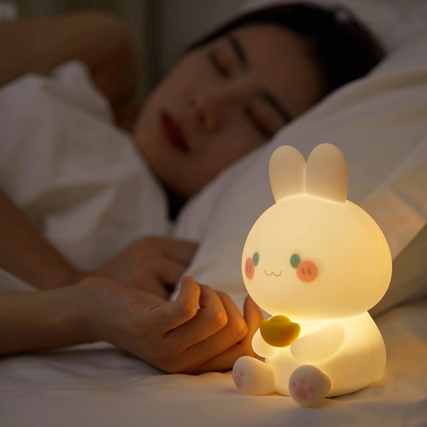چراغ رومیزی فانتزی شارژی تایمردار Youqian Rabbit Night Lamp XR-MM-L2208