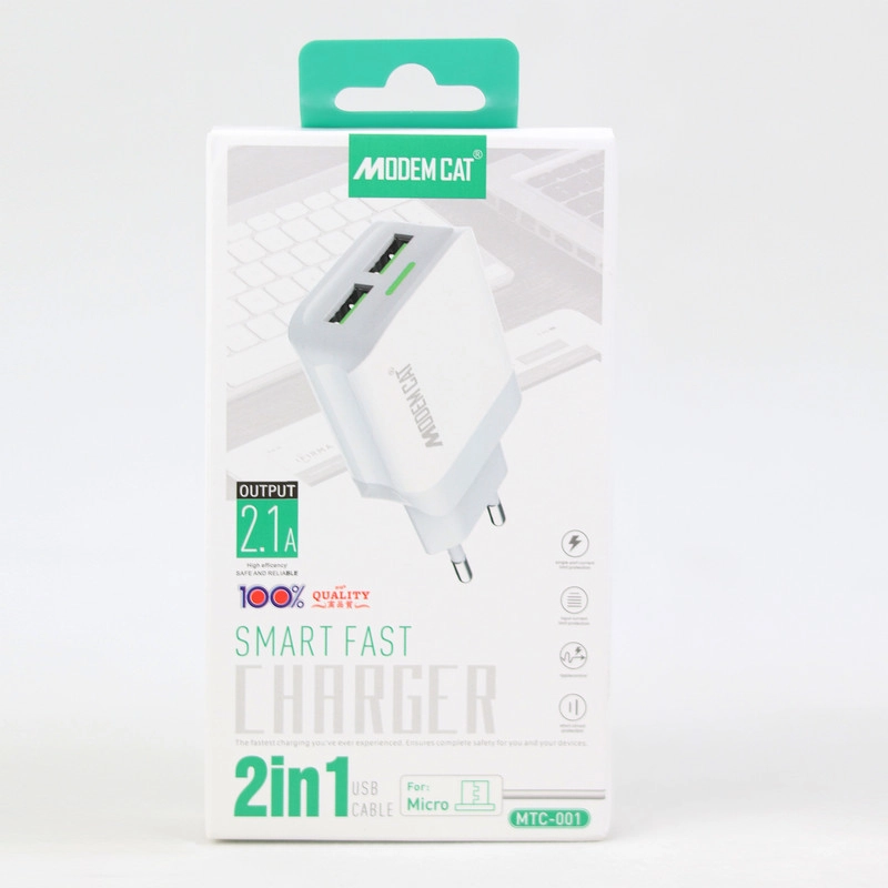 شارژر دیواری مودم کت مدل MTC-001 به همراه کابل تبدیل microUSB