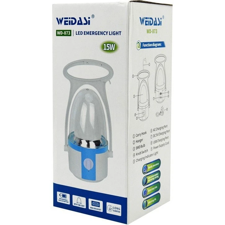 چراغ فانوسی ویداسی مدل 873 با نور ۳۲۰۰ لومن و رنگ مهتابی