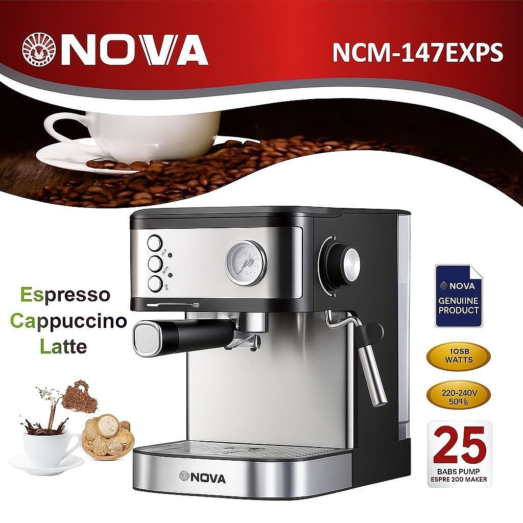 اسپرسو ساز نوا مدل 147 فشار ۲۵ بار با نازل بخار
